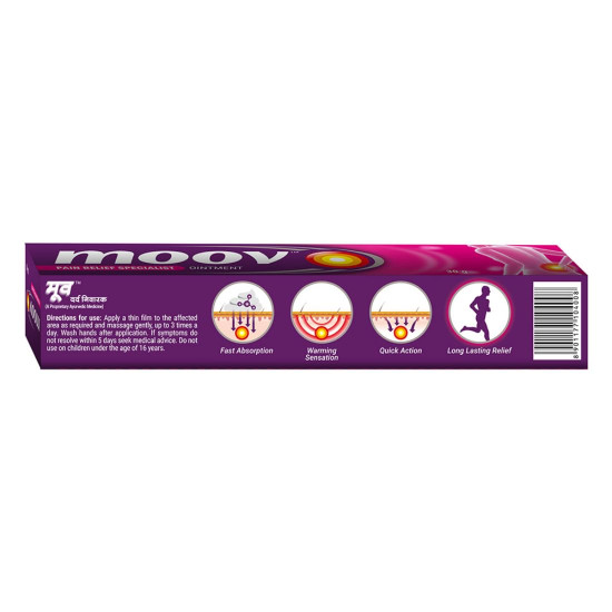 Moov Fast Pain Relief Cream - 30g | Suitable for Back Pain, Muscle Pain, Joint Pain, Knee Pain | 100% Ayurvedic Formula | Suitable for Sports & Gym related injuries