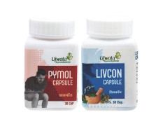Ujwala Ayurvedashram Pymol+Livcon Capsule(30 Cap) Fast relieve in bleeding, burning & pain I For Piles, Fissure. Fistula, Inflammation & Rectum