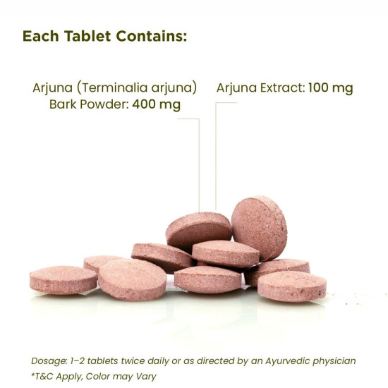 Sri Sri Tattva Arjuna Tablet - Cardiac Care – 60 Tabs, 500 Mg | Cardiac Care Tablets | Supports Heart Health | Manages Cholesterol Levels