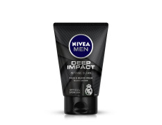 NIVEA MEN Deep Impact Face Wash 100g | With Black Carbon | Intense Clean, For Beard & Face | Removes Oil and Impurities