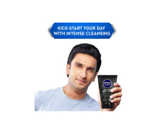NIVEA MEN Deep Impact Face Wash 100g | With Black Carbon | Intense Clean, For Beard & Face | Removes Oil and Impurities