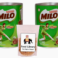 Nestle Milo Active Go Tin, 400g (Imported) - Pack of 2 + Food Library Golden Raisins, 100g