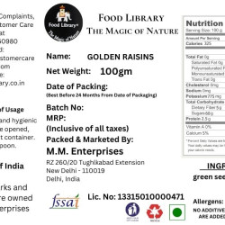 Nestle Milo Active Go Tin, 400g (Imported) - Pack of 2 + Food Library Golden Raisins, 100g