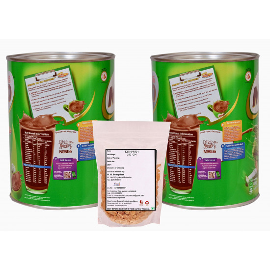 Nestle Milo Active Go Tin, 400g (Imported) - Pack of 2 + Food Library Golden Raisins, 100g
