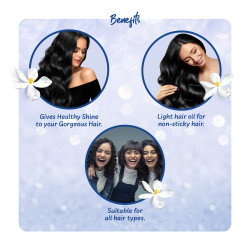 Parachute Advansed Jasmine Coconut Hair Oil with Vitamin E for Healthy Shiny Hair, Non-sticky, 400ml + 90ml