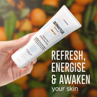 Dermafique Vitality Flash Facial Cleanser Exfoliating Face wash, For Normal to Oily Skin, Exfoliates Dead Cells, Cleanses pores, removes oil with Orange Zest extracts and Vitamin E, Oil-Free (100 ml)