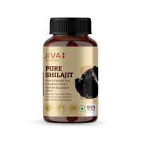 Jiva Pure Shilajit | Purifies Blood, Boosts Stamina And Rejuvenates Tissues | Pure Shilajit Sourced From Himalaya | Strengthens Reproductive System And Nervous System- 60 Capsules (Pack of 1)