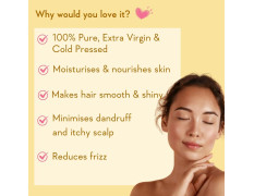 WishCare® Pure Cold Pressed Sweet Almond Oil for Hair Growth and Glowing Skin & Face - 200ml