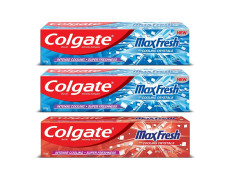 Colgate MaxFresh Anti-cavity Toothpaste, Peppermint Ice, 150gm (Pack of 2) with Colgate MaxFresh Anticavity Toothpaste Gel, Spicy Fresh - 150gm