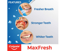 Colgate MaxFresh Anti-cavity Toothpaste, Peppermint Ice, 150gm (Pack of 2) with Colgate MaxFresh Anticavity Toothpaste Gel, Spicy Fresh - 150gm