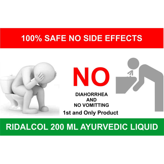 RIDALCOL 200 Ml Liquid To Helps To Stop Quit Alcohol And Narcotic Addiction Ayurvedic Product, Pack of 1