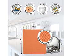 Scotch-Brite Microfiber Kitchen Cleaning Cloth (Pack of 1 Orange) (Wet & Dry Cleaning of Kitchen slabs, Appliances, Table, Gas stove, Utensils etc)