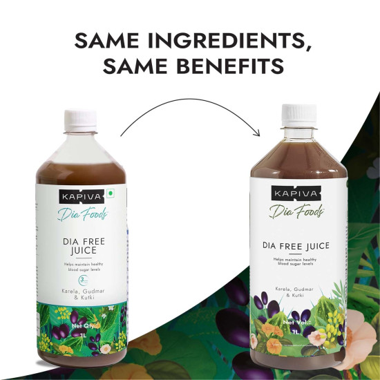 Kapiva Dia Free Juice, 1L | Clinically Proven Diabetic care | Amla, Karela, Jamun, Guduchi & 7 More