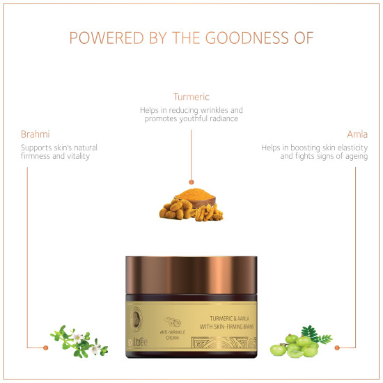 SoulTree Anti-Wrinkle Cream With Turmeric, Aamla & Skin Firming Brahmi, For Dry to Normal Skin, Nourishes, Firms, and Revitalizes with Natural Ingredients 25gm