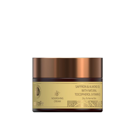 SoulTree Nourishing Cream - Saffron and Almond Oil with Natural Vitamin-E, for Dry To Normal Skin - 25gm