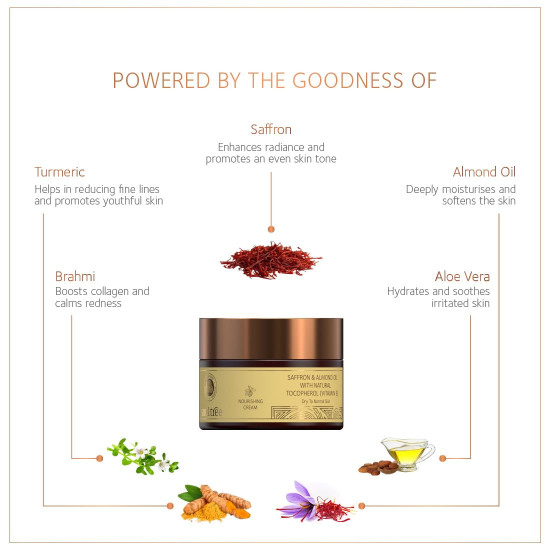 SoulTree Nourishing Cream - Saffron and Almond Oil with Natural Vitamin-E, for Dry To Normal Skin - 25gm