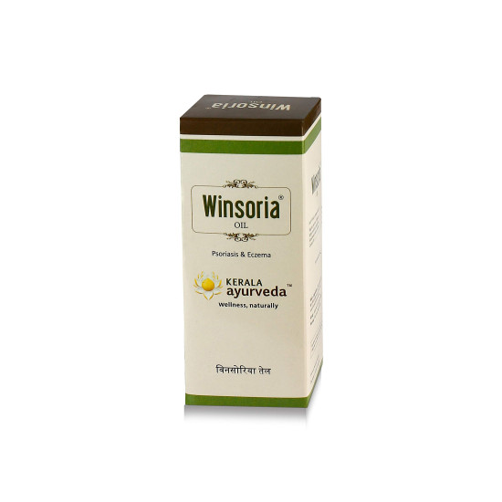 Kerala Ayurveda Winsoria Oil | Heals Redness, Dry Patches, Plaque, Scales, and Flakes of Skin | Herbal Skin Itching Oil| Minimizes Itching and Discoloration of Skin | Soothing Coconut Oil Base| With Vidphala, Manjistha, Sariba| 100ml