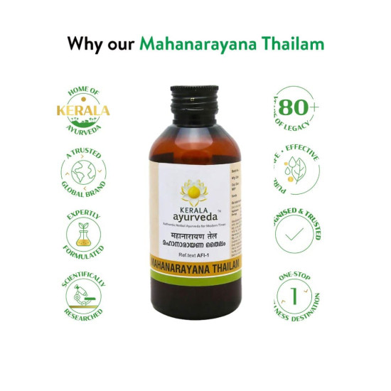 Mahanarayana Thailam 200ml | Post-workout Abhyanga Oil | Soothes Muscles | For Healthy Joints | Ayurvedic Pain Relief Oil| With Bilva, Ashwagandha, Bala, Shatavari, and Sesame oil |