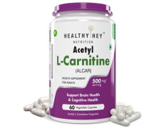 HealthyHey Nutrition Acetyl L-Carnitine (ALCAR)-60 Veg Capsules (Pack of 1)
