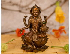 Collectible India Goddess Lakshmi Idol Hindu Laxmi Goddess Statue Home Office Decor (Size 8cm x 5cm)