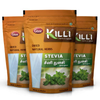 KILLI Stevia | Natural Sweetner | Seeni Thulasi Leaves Crushed, 80g (Pack of 3)