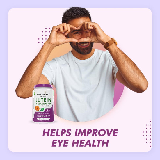 HealthyHey Lutein with Zeaxanthin - Support Eyes Health - 60 Veg. Capsules (Pack of 1)