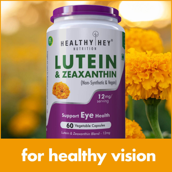 HealthyHey Lutein with Zeaxanthin - Support Eyes Health - 60 Veg. Capsules (Pack of 1)