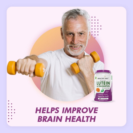 HealthyHey Lutein with Zeaxanthin - Support Eyes Health - 60 Veg. Capsules (Pack of 1)