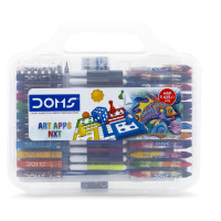 Doms Art Apps Nxt Kit With Plastic Carry Case | Perfect Value Pack | Kit For School Essentials | Gifting Range For Kids | Combination of 9 Stationery Items