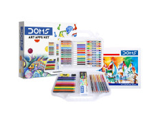 Doms Art Apps Nxt Kit With Plastic Carry Case | Perfect Value Pack | Kit For School Essentials | Gifting Range For Kids | Combination of 9 Stationery Items