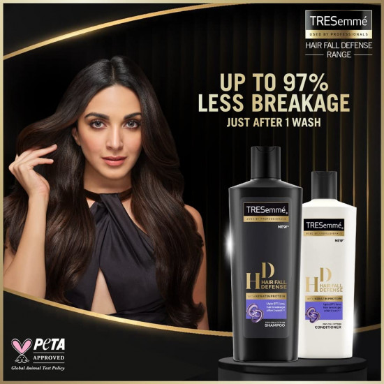 Tresemme Hair Fall Defence, Shampoo, 340ml, for Strong Hair, with Keratin Protein, Prevents Hairfall due to Breakage, Nourishes Dry Hair & Frizz, for Men & Women