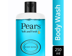 Pears Soft and Fresh Body Wash 250 ml, 98% Pure Glycerin, Liquid Shower Gel crafted with Mint Extracts for Refreshed Skin, No Paraben & 100% Soap Free
