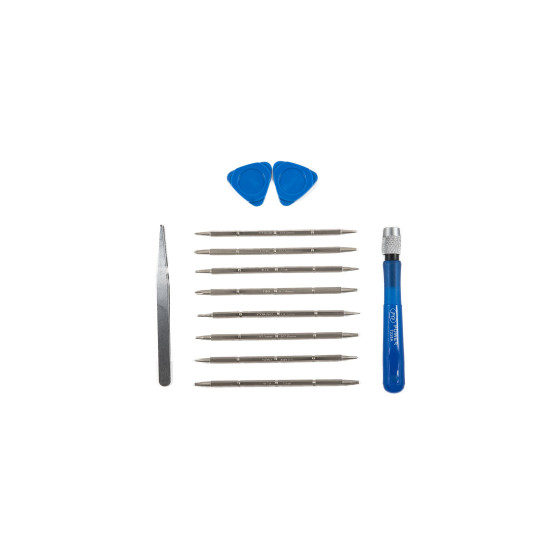 Spartan SMR-01 12-In-1 Precision Screwdriver Set – Magnetic Electronics Repair Tool Kit with Case for Laptop, PC, iPhone, Watch, Camera, Glasses, Game Console (Pack of 1, Blue)