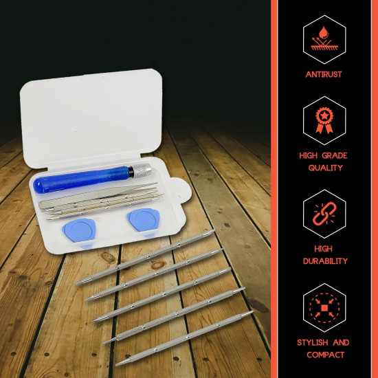 Spartan SMR-01 12-In-1 Precision Screwdriver Set – Magnetic Electronics Repair Tool Kit with Case for Laptop, PC, iPhone, Watch, Camera, Glasses, Game Console (Pack of 1, Blue)