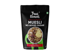 True Elements Muesli No Added Sugar 1 Kg | Sugar Free Cereal | Diet Food | Healthy and Quick Breakfast | No Malt Extract, No Malitol, No Sweeteners or Flavourings | Oats, Wheat Flakes & Jowar