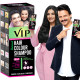 VIP Hair Colour Shampoo 400ml Black | Ammonia-Free | Family Pack | Quick 5-in-1 Grey Coverage for Men & Women | Long-Lasting Natural Black Shine