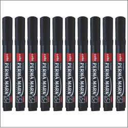 Cello Perma Mark Permanent Marker, Black, Count of 10