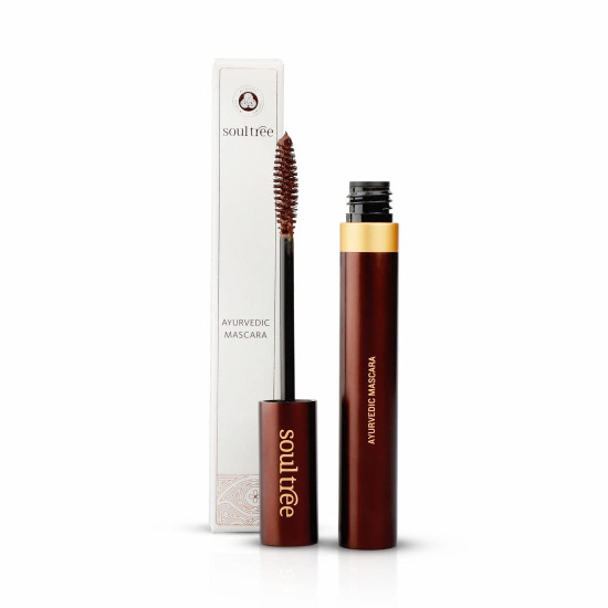 SoulTree Ayurvedic Mascara - Brown | Ayurvedic formulation, Lightweight, Strengthens & promotes lash growth - 6gm