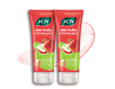 Joy Skin Fruits Apple Face Wash for Glowing Skin | Softens, Moisturises & Nourishes | Natural AHAs, No Sulphate, Paraben Free | All Skin Types, Men & Women - 200ML (2 X 100ML)