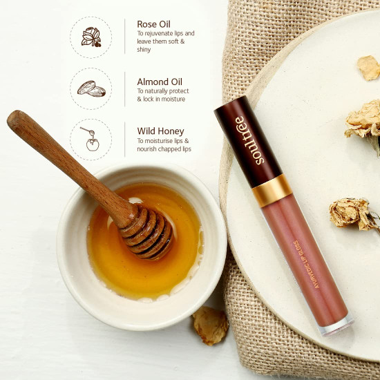 SoulTree Ayurvedic Lip Gloss - Coral Pink Colour(203), 5 g