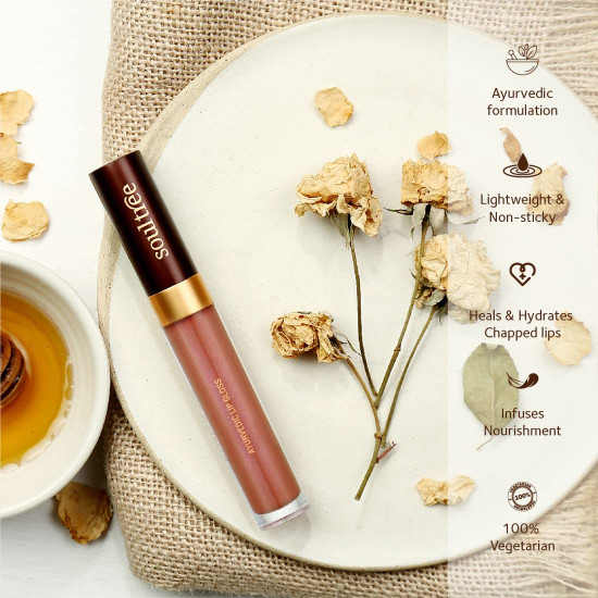 SoulTree Ayurvedic Lip Gloss - Coral Pink Colour(203), 5 g
