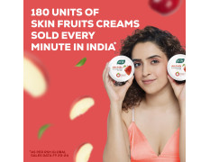 Joy Skin Fruits Moisturizing Skin Cream With Apple, Jojoba & Almond Oil (500ml) | Quick Absorbing & Non Sticky Moisturizer for Face, Hands & Body | Skin Cream For Healthy and Soft Skin