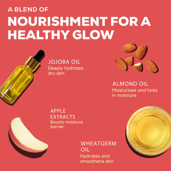 Joy Skin Fruits Moisturizing Skin Cream With Apple, Jojoba & Almond Oil (500ml) | Quick Absorbing & Non Sticky Moisturizer for Face, Hands & Body | Skin Cream For Healthy and Soft Skin