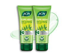 Joy Skin Purifying Neem Face Wash for Oily & Acne-Prone Skin | Fights Pimples, Controls Excess Oil & Unclogs Pores | Natural Antibacterial Formula | Men & Women 100ml x 2