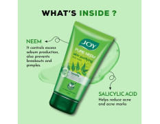 Joy Skin Purifying Neem Face Wash for Oily & Acne-Prone Skin | Fights Pimples, Controls Excess Oil & Unclogs Pores | Natural Antibacterial Formula | Men & Women 100ml x 2