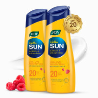 Joy Hello Sun Body Sunscreen Lotion SPF 20 PA++ (300ml x 2) INVIVO Tested, For Tan Control & Body Moisturization | Lightweight, Zero White Cast & Easy Absorption | For Normal to Oily Skin |