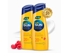 Joy Hello Sun Body Sunscreen Lotion SPF 20 PA++ (300ml x 2) INVIVO Tested, For Tan Control & Body Moisturization | Lightweight, Zero White Cast & Easy Absorption | For Normal to Oily Skin |