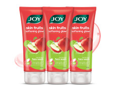 Joy Skin Fruits Apple Face Wash for Glowing Skin | Softens, Moisturises & Nourishes | Natural AHAs, No Sulphates, Paraben Free | All Skin Types, 100ml x 3