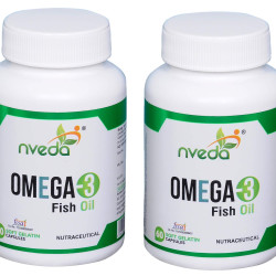 Nveda Omega 3 Fish Oil 1000mg | 180mg EPA & 120mg DHA | Heart, Brain, Eye & Joint Support Supplement for Men & Women | 120 Capsules (Pack of 2)