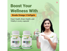 Nveda Omega 3 Fish Oil 1000mg | 180mg EPA & 120mg DHA | Heart, Brain, Eye & Joint Support Supplement for Men & Women | 120 Capsules (Pack of 2)